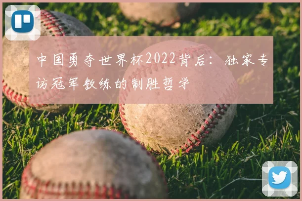 中国勇夺世界杯2022背后:独家专访冠军教练的制胜哲学